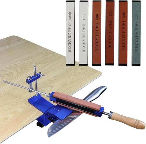 Afilador de Cuchillos Profesional 360 Flip, con 6 Piedras, Kit de Afilado de Cuchillos de Cocina Ángulo Fijo, Sistema Manual Fácil de Usar para Hogar y Chef