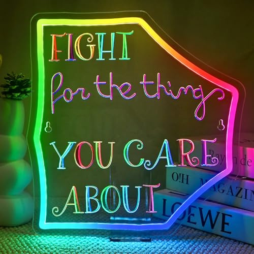 Wanxing Fight for the Thing You Care About neonskylt, justerbar ljusstyrka LED-skylt, feinistisk och kvinnor inspirerande citat neonlampa, fantastiska presenter till feminister