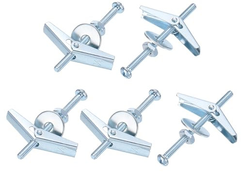 QUARKZMAN Kit di Assortimento di Dadi ad Ala per Bullone a Farfalla, 30 Set 1/8x2 Pollici Ancore a Farfalla con Dadi ad Ala, Dadi Esagonali, Rondelle, Ancore per Cartongesso