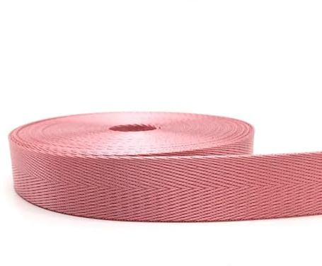 WEOKDFHA sadelgjord 2 meter 25 mm (1 tum) rem nylonband fiskbensmönster ryggsäck band syväska bälte tillbehör (rosa)