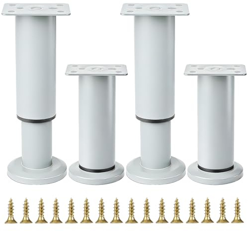SZSIQI Patas de Muebles Ajustables Grises de Muebles de 12-18 cm Ajustables Patas niveladoras Ajustables Patas de adecuadas para mesas, sillas, sofás, escritorios, armarios