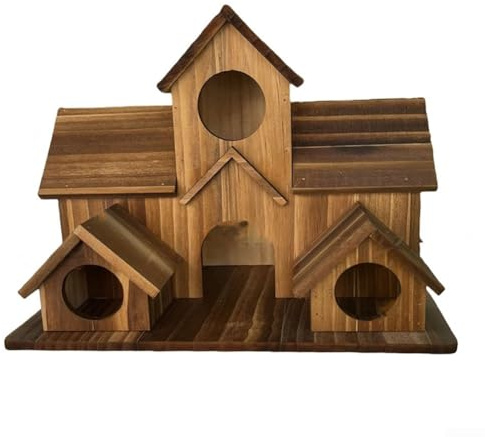 Mangeoire à oiseaux fonctionnelle en bois pour l'extérieur dans les villas ou les maisons avec un design qui favorise le confort et la sécurité des oiseaux