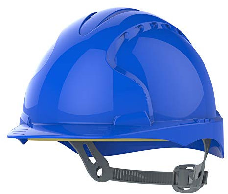 JSP Evo®2 Safety Helmet with Slip Ratchet Adjustment Harness - en 397 Industrial Hard Hat for Building, Construction and Work Sites - Blue (AJE030-000-500)