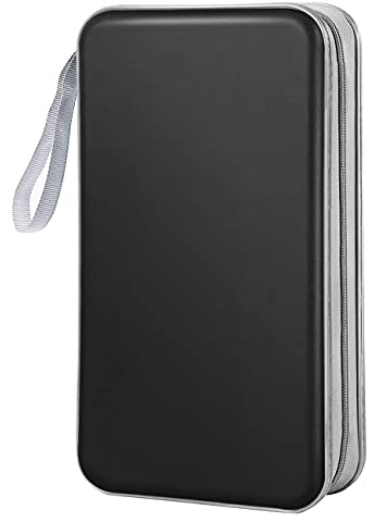Bivisen CD Case Wallet, 80 Capacity DVD VCD Media Blu-ray Case Wallet Holder Storage Organizer (Black)
