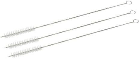 Fackelmann Reinigungsbürsten-Set, 3-teilig, aus hochwertigem Edelstahl, PA Bürsten, Spülmaschinengeeignet, für Trinkhalme, Grau/Weiß