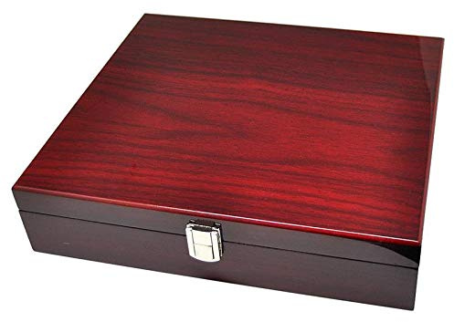 Förvaring klockor klocklåda för 10 klockor 8-faldigt lackerad bordeaux röd