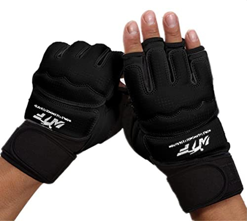 Ducomi Halbfinger Boxhandschuhe mit verstellbarem Armband - Knöchelschutz beim Sparring Grappling Punching - Geeignet für Männer Frauen - MMA, Muay Thai, Kickboxen, Taekwondo (Schwarz, L)