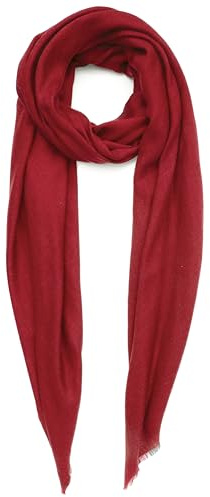 Sciarpa Cachemire Fatto in Kashmir (Confezione Regalo) Lana Merino Seta Cachemire Large Superfine Donna Uomo Pashmina Unisex Puro Rosso