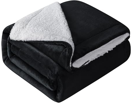 Mixibaby Hochwertige Wohndecken Kuscheldecken, extra Dicke warm Sofadecke/Couchdecke, Größe:150 cm x 200 cm, Farbe:Schwarz
