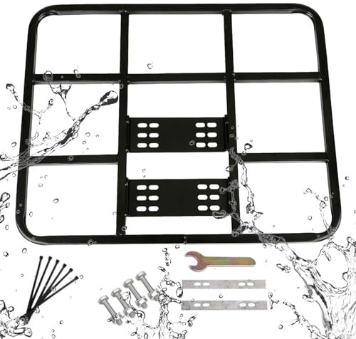 CENMOO Portapacchi in metallo, portabiciclette, portabici in metallo con gancio di traino rimovibile, robusto portapacchi per bicicletta, supporto per scatola Takeaway ad alta resistenza, supporto