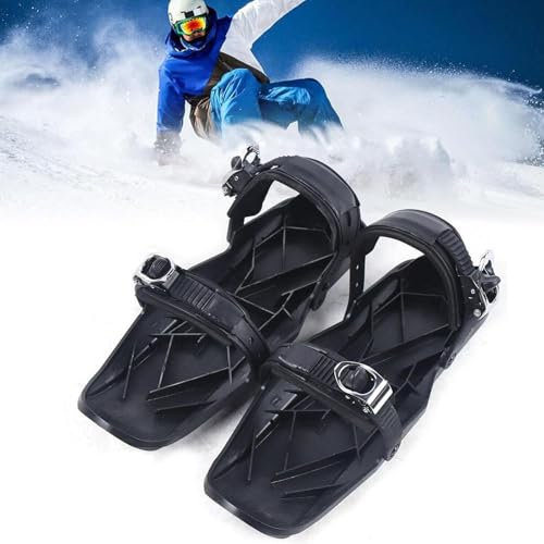 MTTXY Mini Ski Skates, Adjustable Snow Ski Shoes with Gloves & Goggles, Outdoor Ski Shoes Winter Sport Skiing Equipment for Cross-Country Skiing Ice