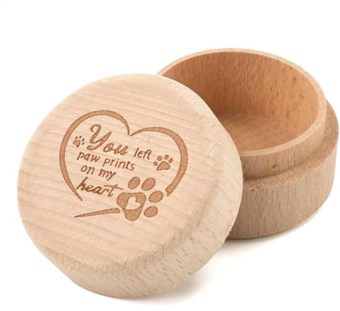 Caja de recuerdos de de mascotas, caja de madera grabada para dientes de perro, caja conmemorativa para pérdida, contenedor de cenizas de de perro, gato, caja de almacenamiento para cenizas