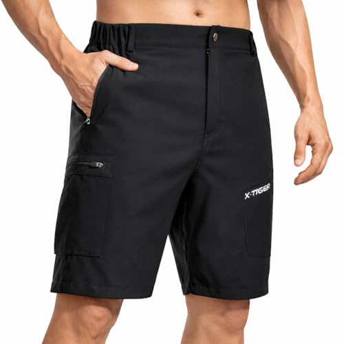 X-TIGER Pantalones Cortos Cargo Hombre Trekking 5 Bolsillos Cremallera