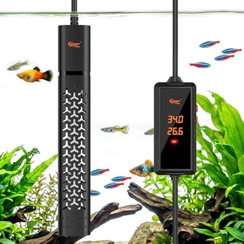hygger 200W Submersible Aquarium Heater with External Digital Controller