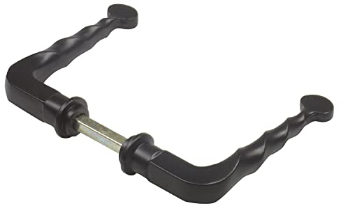 Amig - Set di 2 maniglie decorative per ancelle, recinzioni o porte da giardino Mod.101SP | Rosetta Ø19 mm | Maniglia 114 mm | Quadretto 8 mm | Tipo ferro | Di Zamak Finitura Nero