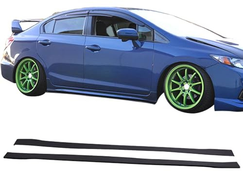 Side Skirt Compatible with 78 x 3 Universal Style Side Skirt Extension Flat Bottom Line Lip by IKON MOTORSPORTS