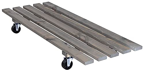 WAGNER Carro para Plantas Doble 79 x 29 x 8,5 cm I Carro para Flores para Uso Exterior + Interior I Carro de Madera Maciza FSC®, Vintage I Capacidad de Carga 150 kg I 20087901