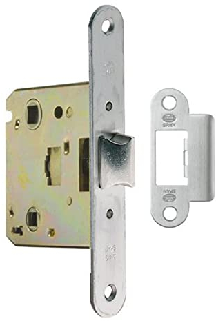 Amig - Picaporte Unificado Mod.2001 para Puertas de Madera de Paso a Baños, Cocinas o Habitaciones - Cierre de Embutir de Acero Inoxidable - De Entrada 50 mm - Frente en Canto Redondo
