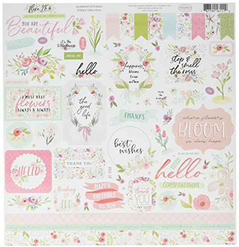 Carta Bella Paper Company Flora no.3 Collection Kit paper, teal, pink, purple, green, blue, 12-x-12-Inch