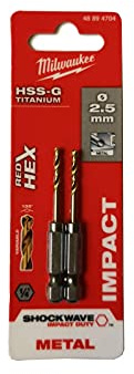 Milwaukee 48894704 Shockwave Drill Hss-G Hex 2.5 mm