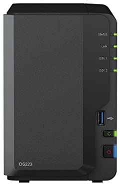 Synology DS223 2-Bay Diskstation NAS (Realtek RTD1619B Quad-Core 2GB Ram 1xRJ-45 1GbE LAN-Port) 6TB Bundle mit 2 x 3TB Seagate IronWolf NAS HDDs