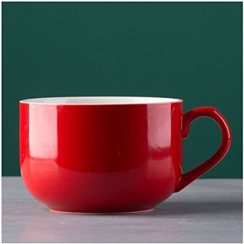 Ciotola for cereali, scodella for zuppa, scodella da tè, tazza grande for zuppa, tazza da caffè con manico, ciotole for zuppa di cereali in ceramica, lavabile in lavastoviglie, adatta al microonde, ta
