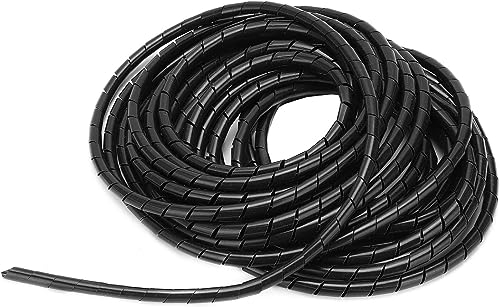 Gaine Spirale Flexible Universel 4mm & 6mm, Gaine à Spirales pour Rangement de Câbles pour Protéger Le Câble, 10M, Noir