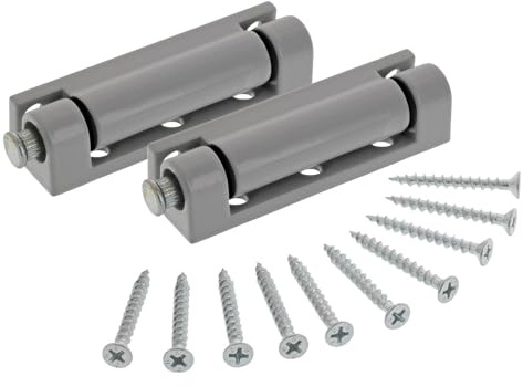 ToniTec Fönsterband, ljusgrå, plast, fönstergångjärn, 75 x 20 x 14 mm, 2 stycken skruvband för fönster eller dörrar inklusive skruvar för montering