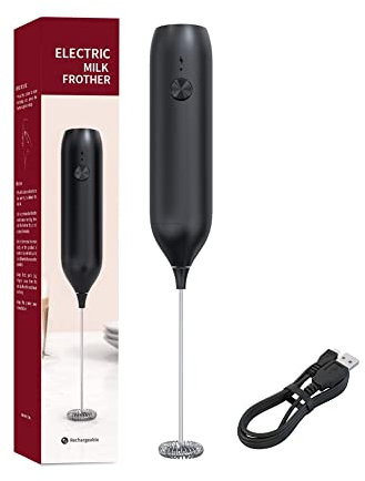 iFutniew Espumador de leche eléctrico de mano recargable por USB, mini mezclador de bebidas, batidor para café, latte matcha