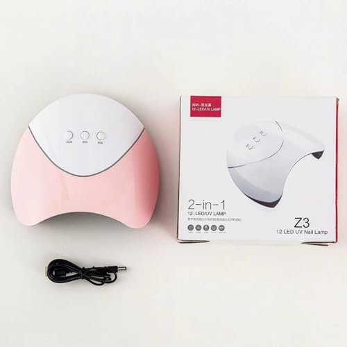 XiXiYang LED Uv Lamps for Gel Nails Lamp for Quick and Efficient Nail Drying - Salon-Auto Sensor USB Plug Carry Convenient Quality LED Nail Lamp for Gel Nail Polish Set with Lamp Starter Kit(Pink)