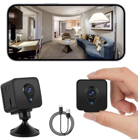 AXFEE Mini Spy Camera, WiFi Wireless Hidden Camera, 1080P Nanny Cam with Motion Detection Night Vision, Security Cameras Secret Surveillance with App Control for Indoor/Home/Outdoor, Black