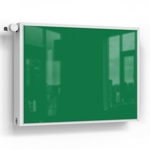DEQORI Lámina magnética para calefacción, 80 x 60 cm, color verde oscuro, decorativa para radiadores, lámina decorativa autoadhesiva, magnética y se puede escribir