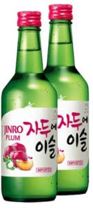 2 Bottiglie di Soju Coreano alla Prugna 350ml(13% Vol.)