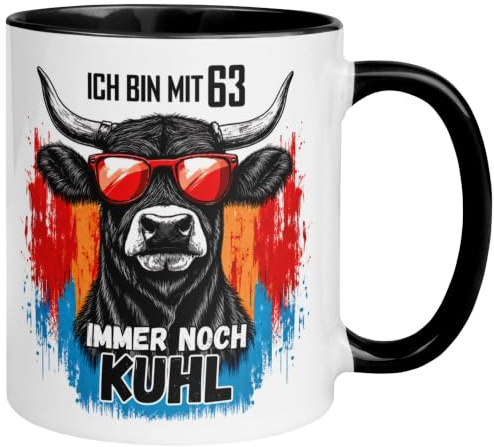 63. Geburtstag Mann Geschenk Tasse | Ich bin mit 63 immer noch Kuhl | Lustiges Geburtstagsgeschenk für Männer zum 63. Geburtstag – Von Hand bedruckt im Familienbetrieb aus Deutschland
