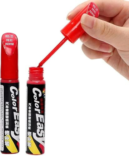 Rakiuty Stylo Retouche Peinture, Stylo Réparation des Rayures Auto, Anti Rayure pour Carrosserie Moto Voiture Vélo, 2 Pièces, Rouge