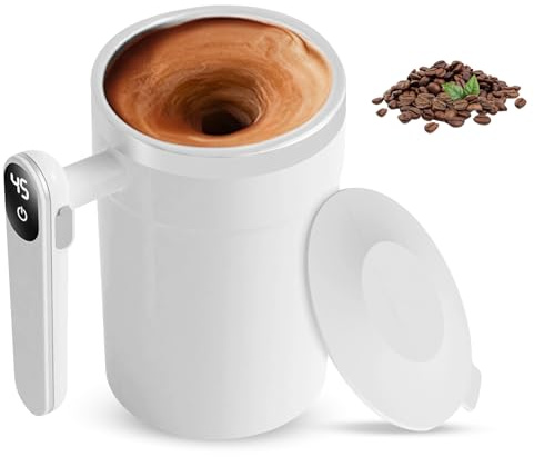 Taza autoagitable 400 ml Taza de café autoagitable: taza de mezcla magnética automática con tapa, recargable por USB, taza de mezcla eléctrica lavable para café, para café/leche/chocolate caliente