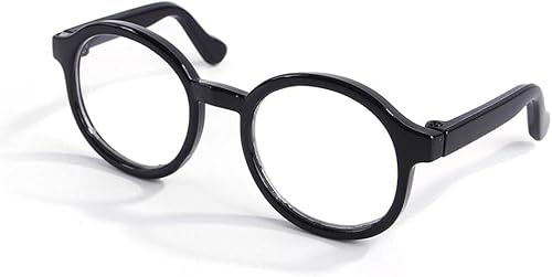 Black Pet Dog Cute Glasses Clear Lens Retro Glasses Photo Props Transparent Cat Sun Glasses for Small Dogs Cats Cosplay Costume, Apparel and Accessories