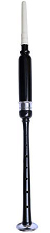 Scottish Highland Bagpipe Practice Chanter – Rosewood, Black & Natural Finish with Silver & Ivory Mounts, Includes Hard Case & 2 Reeds - Ideal for Scottish Bagpipe Practice (Black - Chanter)