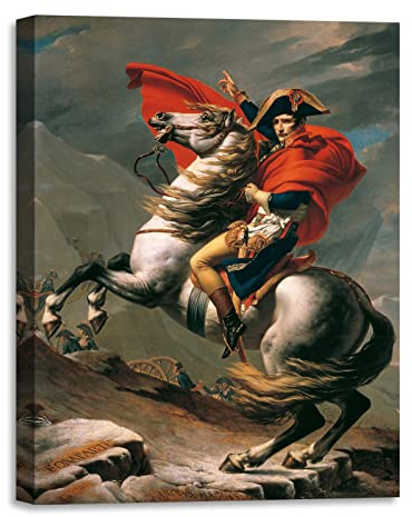 LuxHomeDecor Jacques-Louis David - Napoleon Quadro Stampa su Tela con Telaio in Legno misura 60x80 cm