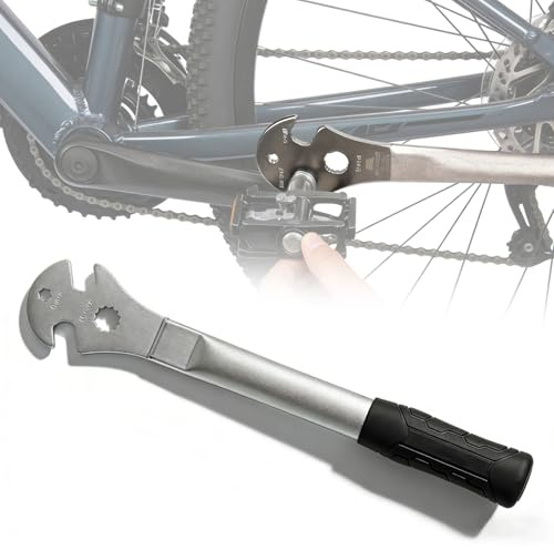 PORFOYO Chiave a pedale 3 in 1 da 15 mm, chiave a pedale per bicicletta con manico da 350 mm, attrezzi per chiavi a pedale, chiavi per MTB/bici da corsa per rimuovere e sostituire i pedali