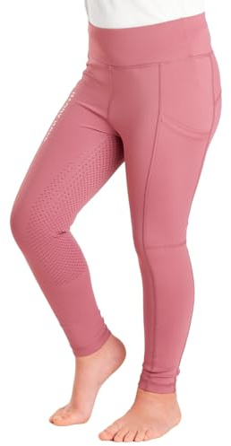 Harry Hall Kids Everyday Riding Tights – Full Seat Grip, High Waist, Phone Pockets, 4‑Way Stretch Leggings Rose