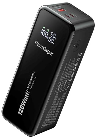 Pamxieger 27000mAh Power Bank, 120W USB-C Portable Charger Fast Charging with an Smart Digital Display, Suitable for Smartphones, Tablets and More