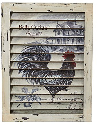 Nearly Natural Rooster Window Shutter Wall Decor