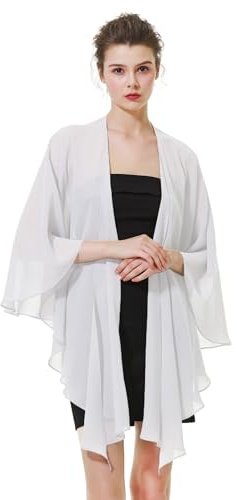 BEAUTELICATE Femme Étole Châle en Mousseline De Soie Elégant Foulard Écharpe Cape Transparent Grande Taille pour Robe De Soirée Mariée Mariage Cérémonie D’été