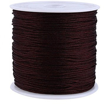 Nylonsnöre, Haofy 100 m x 0,8 mm, nylonsnöre, pärlstring, makramétrådkabel för gör-det-själv-hantverk, armband/halsband/rattail, nylontråd, satinsnöre för smyckestillverkning, kaffe