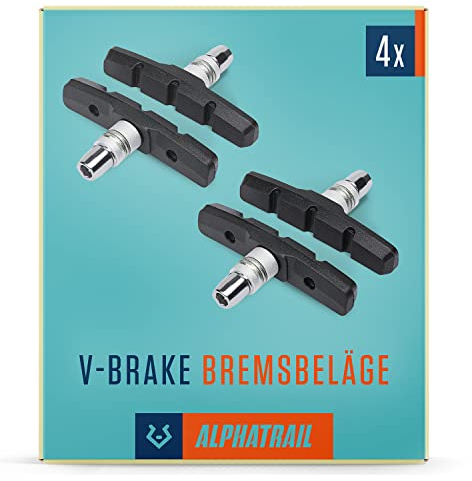 Alphatrail V Brake Bremsbeläge 70mm – 2 Paar Symmetrisch | Fahrrad Bremsbeläge für Shimano Bremsen UVM. | Hohe Bremsleistung & Langlebig