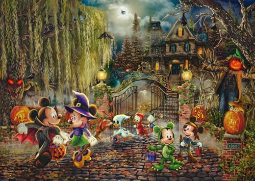 Schmidt Spiele 58033 Thomas Kinkade, Disney, Musse & Mimmi Halloweenkul, pussel 1 000 bitar, kartong, flerfärgad, normal | Halloween kul