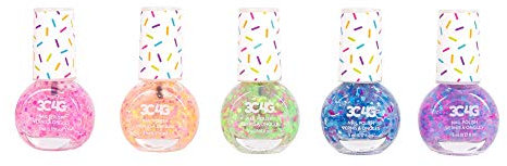 Confetti Nail Polish Set for Girls & Teens - 5 Fun, Non-Toxic Colors with Sparkling Confetti, Safe Nail Polish Kit for Kids Ages 8+ Perfect for Birthdays, Parties & DIY Manicures by 3C4G Make It Real
