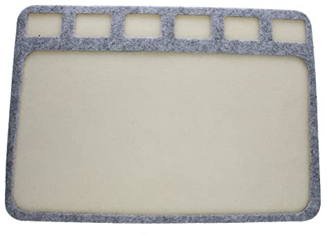 The Beadsmith Seed Bead Treasure Mat – 8” x 11” (20.3 x 27.9cm) – Soft Surface, 6 Compartments, Raised Border – Perfect for Working on Seed Bead Projects, Beading, Jewelry Making and DIY Hobbies