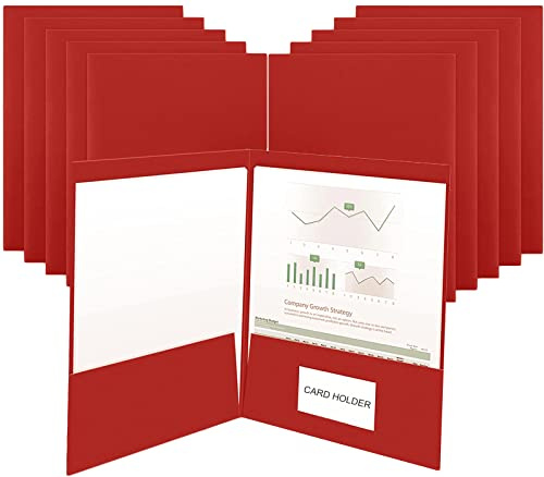 Lot de 10 Facile d'accès Chemise Cartonnée avec Rabat à Deux Pochettes A4 Papier Kraft Dossier de Rangement Dossier de Candidature Porte Document Organisateur pour Société Bureau Maison Scolaire